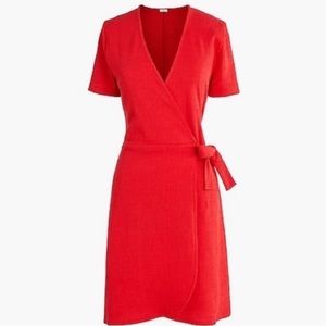 Red J.Crew wrap around dress (midi)